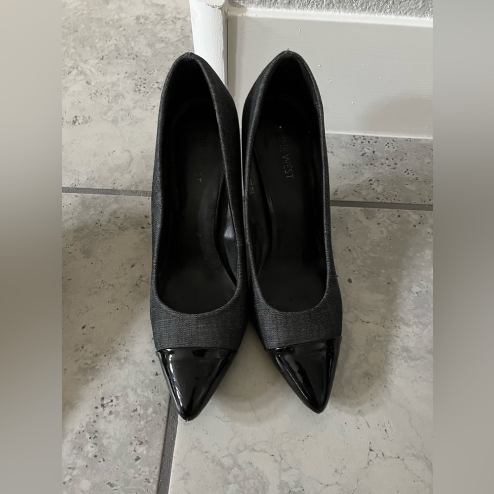 8.5 heels gray with black tip